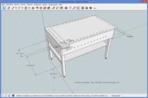 Werktisch im Eigenbau - Sketchup-Zeichnung