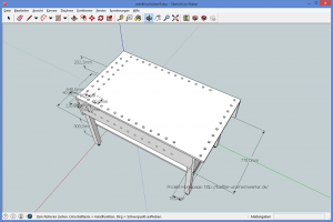 Werktisch im Eigenbau - Sketchup-Zeichnung