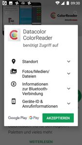 ColorReader-App-Rechte