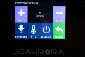 JGAURORA-A5-3D-Drucker-Test-Display-Preheat
