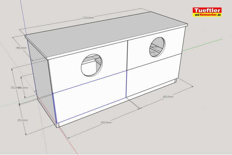 Katzentoiletten-Schrank aus Buche Leimholz bauen - DIY Tüftler