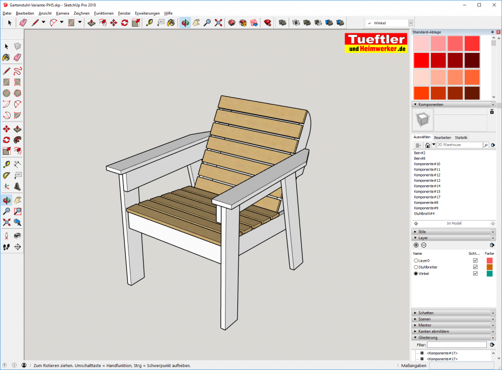 Gartenstuhl selber bauen DIYProjekt mit Zeichnung