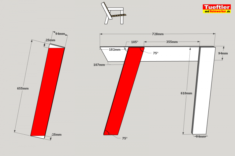Gartenstuhl selber bauen DIYProjekt mit Zeichnung