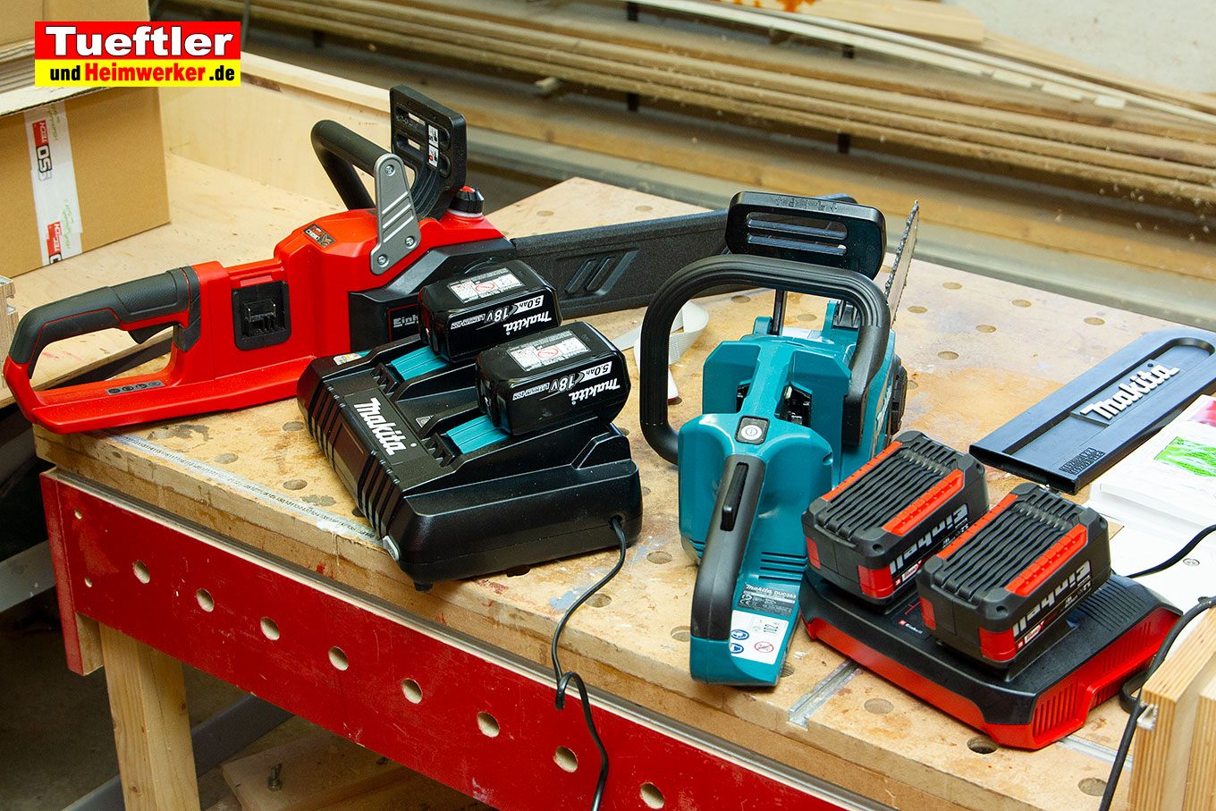 Einhell Akku kettensäge Ge lc 36/35 Test Einhell-GE-LC-36-35-LI-Test-Makita-DUC353PT2-DUC353Z-Vergleich-5
