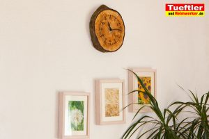 Baumscheiben-Funkuhr-diy-Wand-Epoxid