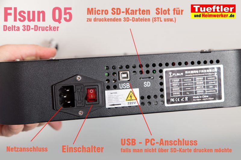 Flsun-Q5-Delta-3D-Drucker-Test-Anschluesse