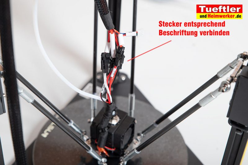 Flsun-Q5-Delta-3D-Drucker-Tutorial-Aufbau-Druckkopf-Kabel-verbinden