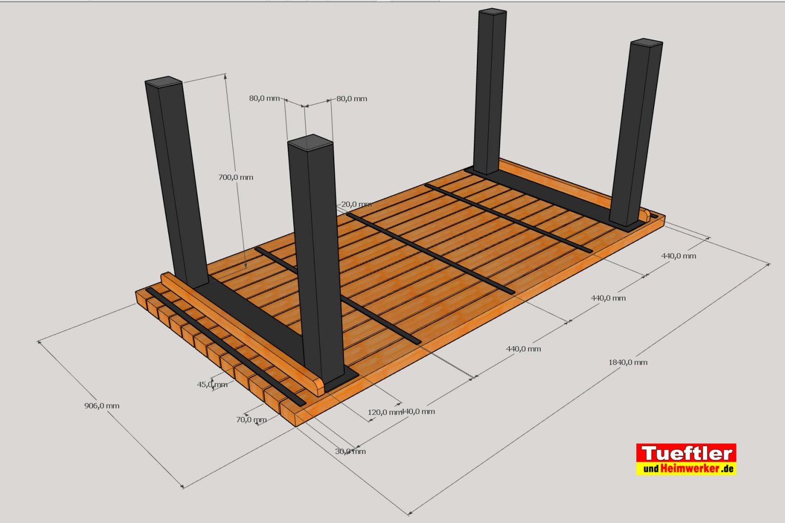Modernen Gartentisch selbst bauen DIY Bauanleitung