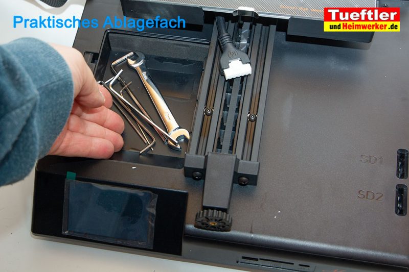 Mingda-Magician-X-Test-3D-Drucker-Ablagefach