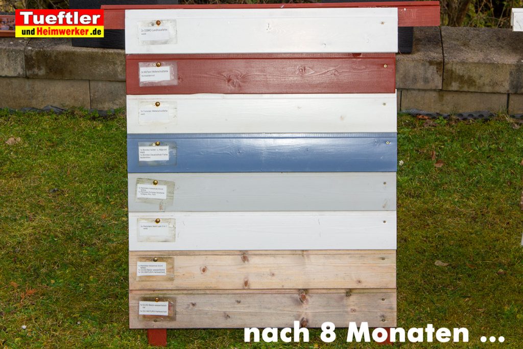 Holzfarben-Vergleich-deckende-Farben-Oele-nach-8-Monaten