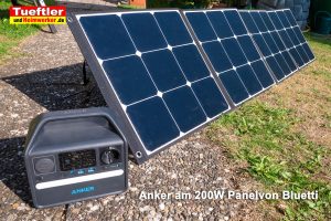 200W Panel an der Anker