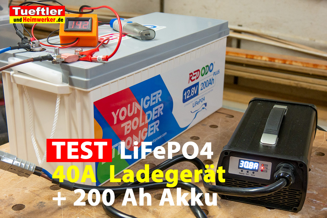 Redodo Akku und Ladegerät Test- LiFePO4 Belastung u. BMS-Test