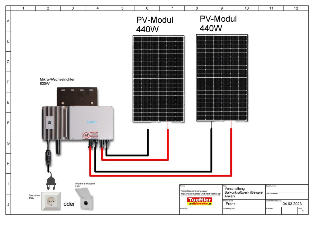 Anker Balkonkraftwerk Verkabelung Skizze