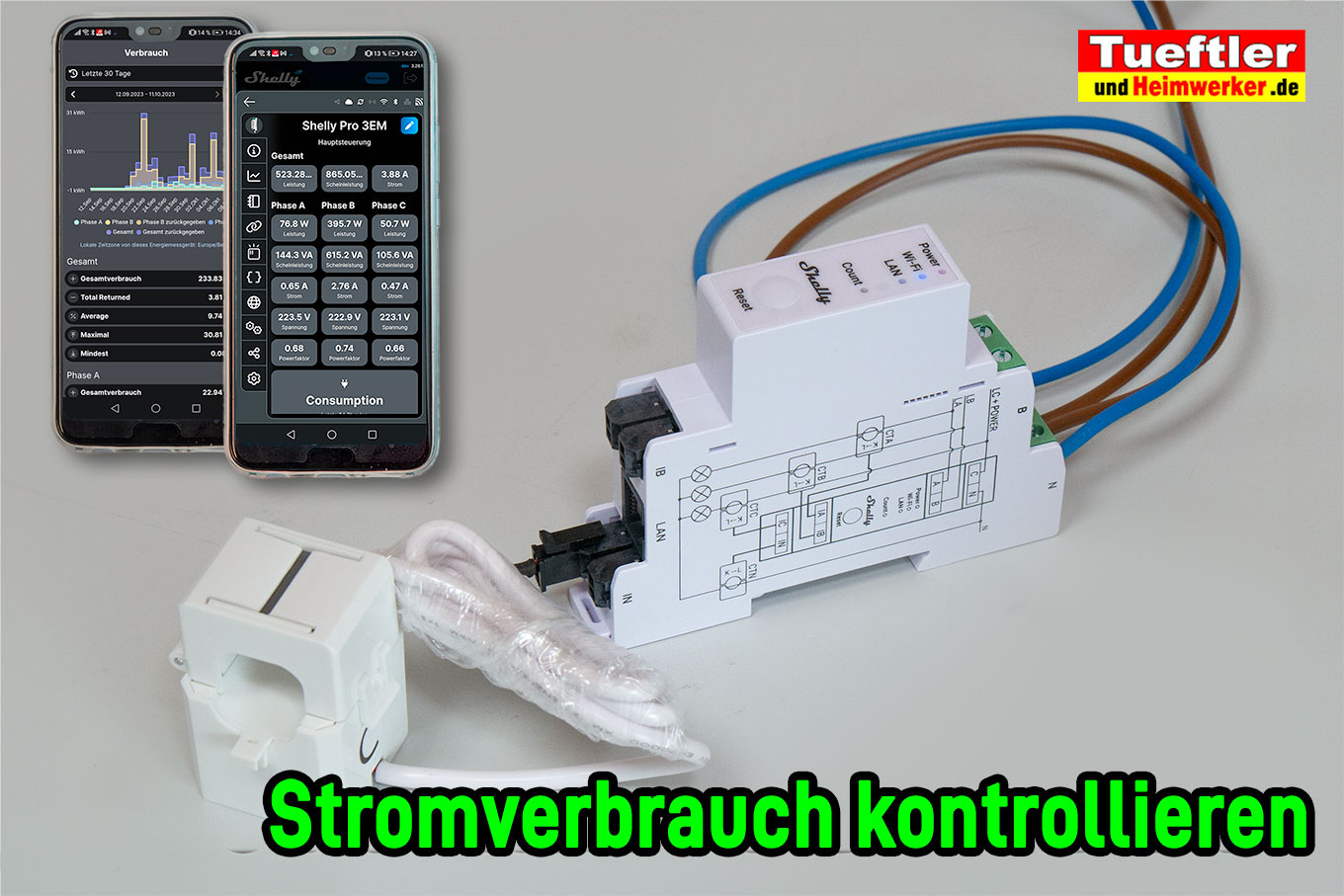 Shelly Pro 3EM berwacht Stromverbrauch Und Regelt Einspeisung