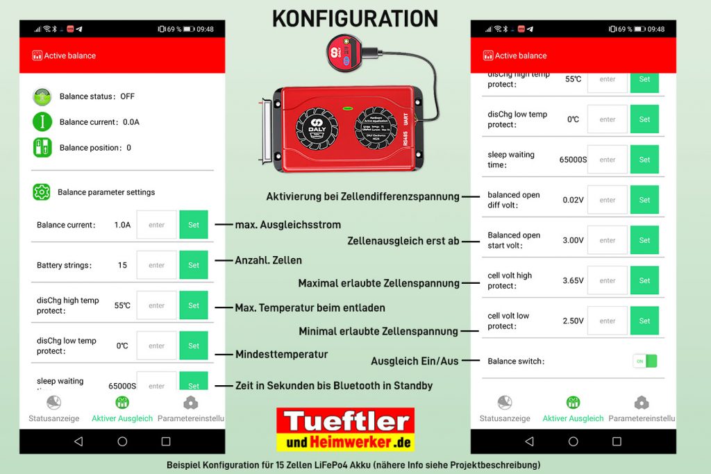 Daly-Active-Balancer-1A-Bluetooth-Konfiguration-Einstellungen-Beispiel-15-Zellen