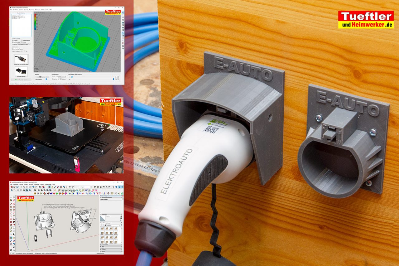 Typ2-Halter für Elektroauto Ladestecker mit 3D-Drucker drucken